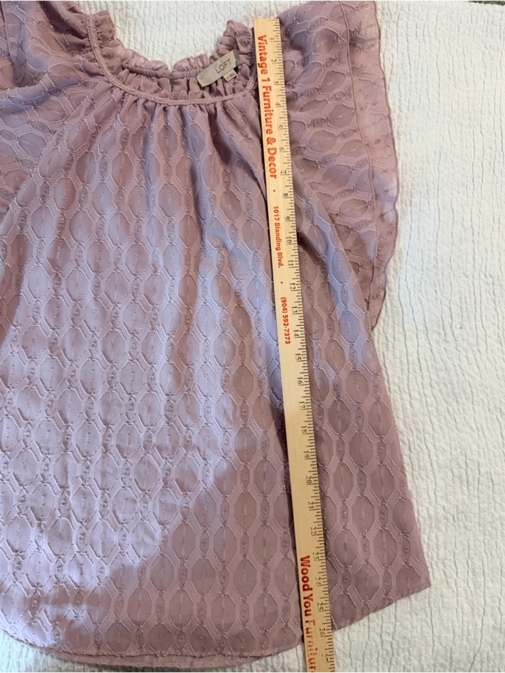 LOFT Lightweight Flutter Sleeve Blouse in Rose - Picture 10 of 11